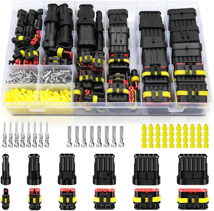 KFZ Stecker Set, 808Pcs KFZ Steckverbinder, Wasserdichte Stecker 1/2/3/4/5/5/6 Polig, Superseal Stec