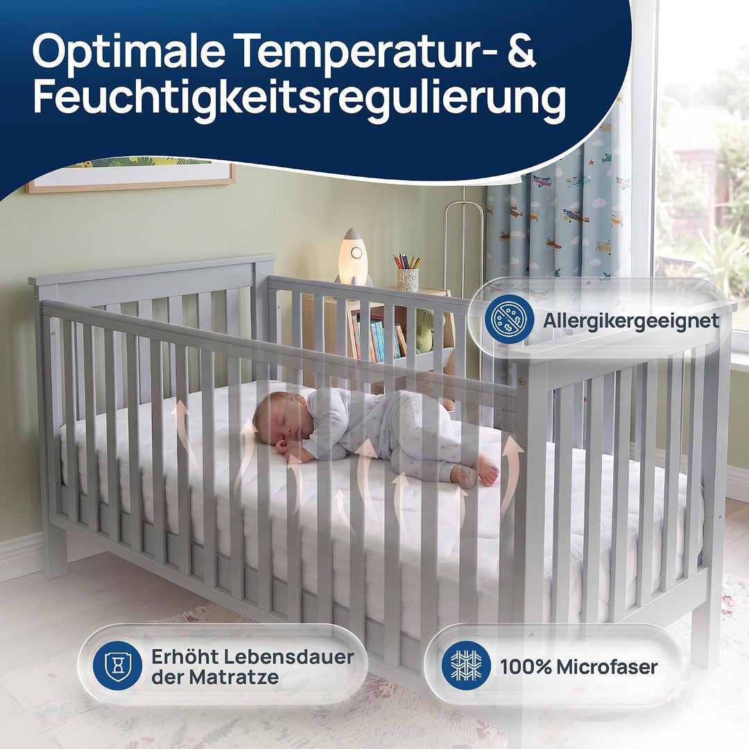 LILENO HOME Kinderbett Matratzenbezug 70x140 cm mit Reissverschluss - MATRATZE Nicht ENTHALTEN - was