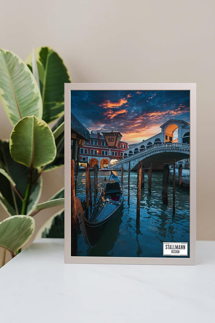 Stallmann Design Bilderrahmen 45x90 cm grau Holz mit Acrylglas Rahmen-Breite 20mm Posterrahmen Wechs