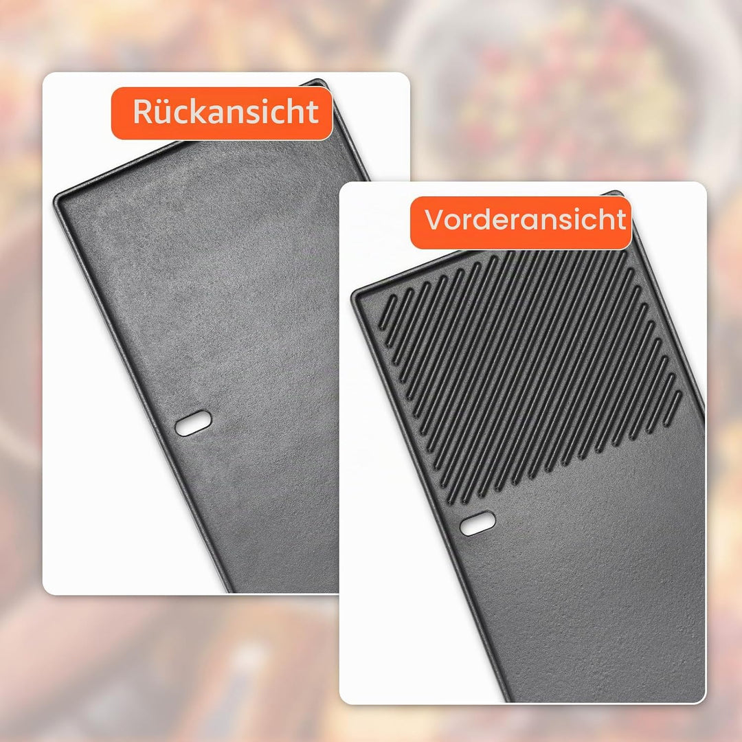 QuliMetal 7637 44,5 cm Gusseisen-Grillplatte und Grillrost als Ersatzteil für Weber Spirit E210 E220