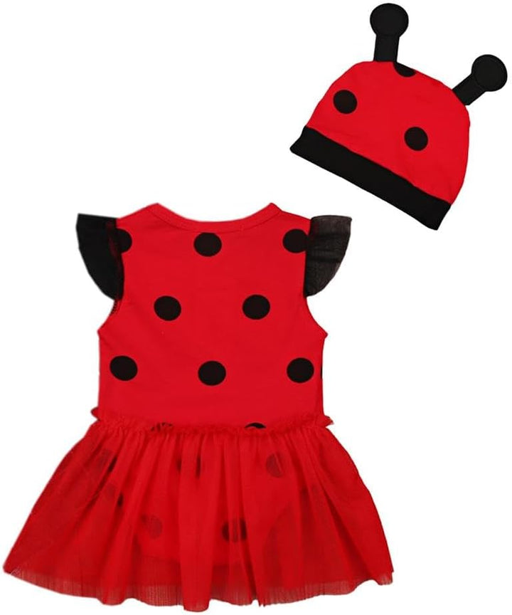 Lito Angels Gepunktetes Heldinnenmädchen Gepunktetes Heldinnenmädchen Kostüm Kleid für Baby Mädchen,