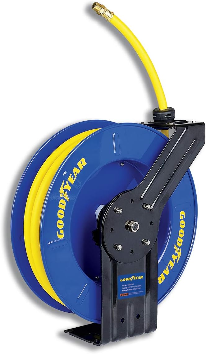 Goodyear Schlauchtrommel Stahl Einziehbare air Compressor Schlauchaufroller 9.5mm × 20m Wandschlauch