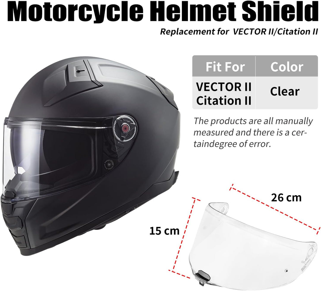 VCOROS Motorradhelm Visier,Motorrad Windschutz Helm Objektiv Visier,Helmvisier für FF811/VECTOR II/C