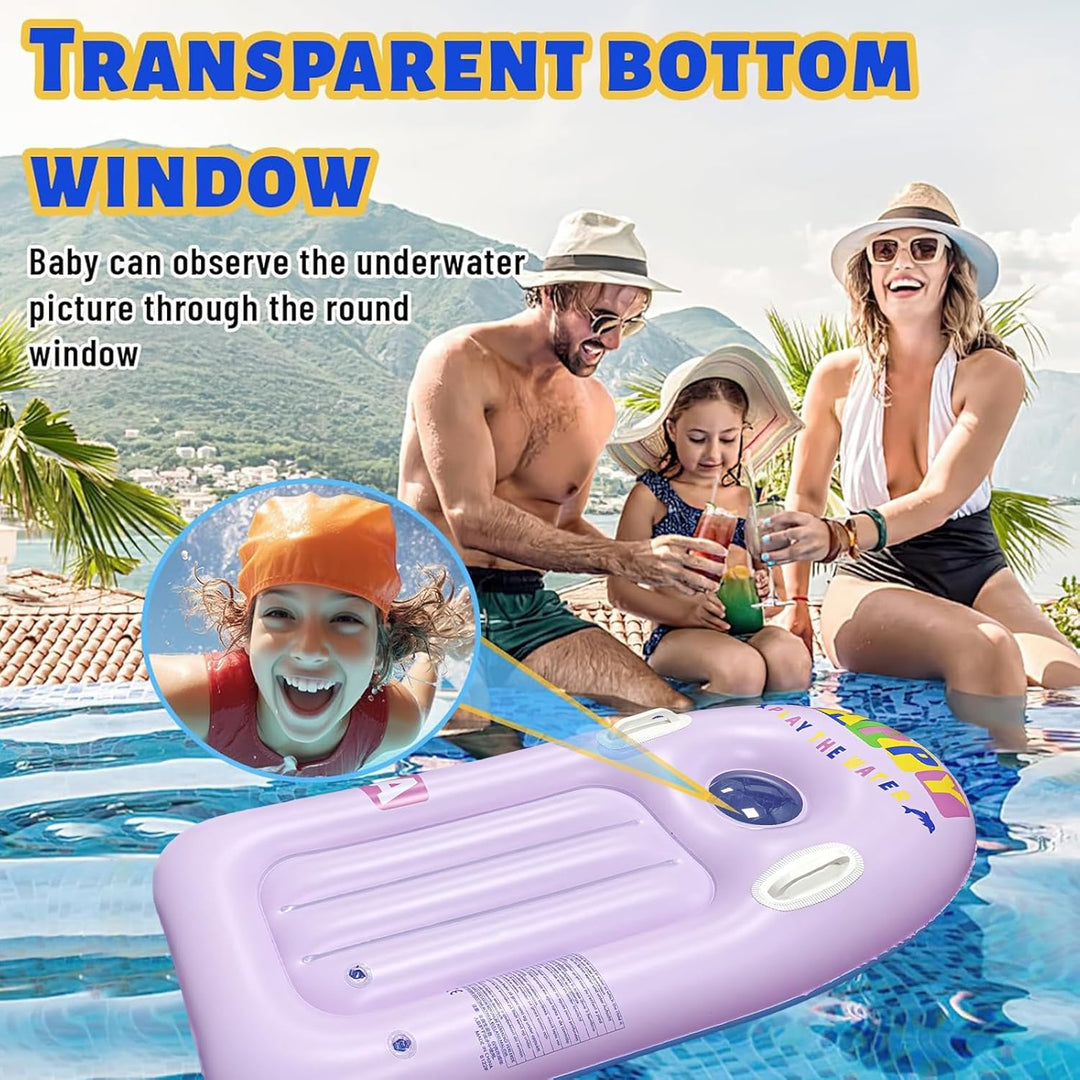 Schwimmbrett Bodyboard Aufblasbar, dellyy 110 x 48cm Surfbrett Bodyboard mit Griffen, Schwimmhilfe A