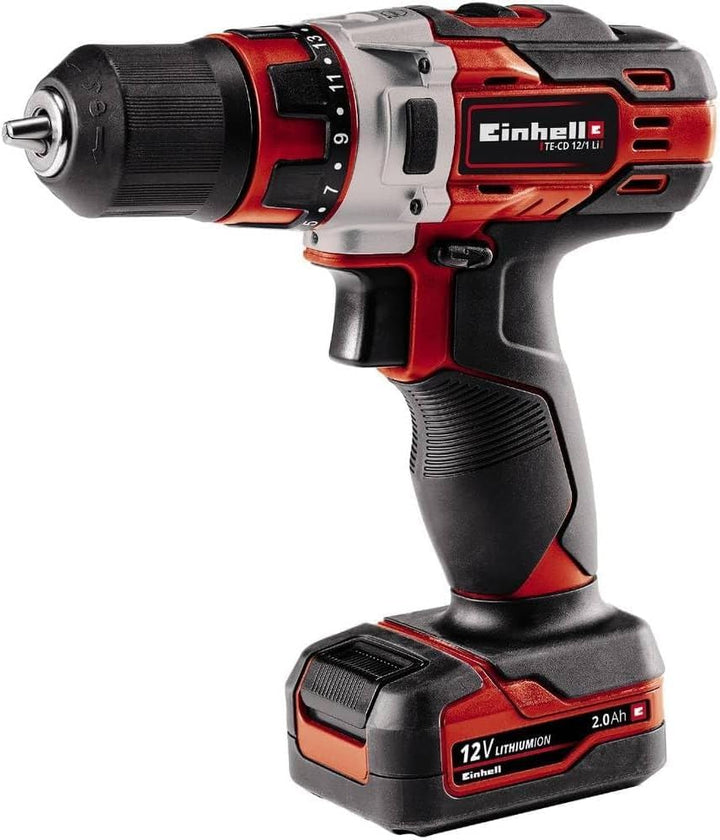 Einhell Akku-Bohrschrauber TE-CD 12/1 Li (2x2,0Ah) (Li-Ion, 12 V, 2-Gang-Getriebe, Drehzahl-Elektron