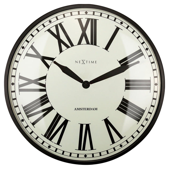 NeXtime Wanduhr Dia. 40cm - Metall Amsterdam Stil Uhrwerk One Size Silberfarben, One Size Silberfarb