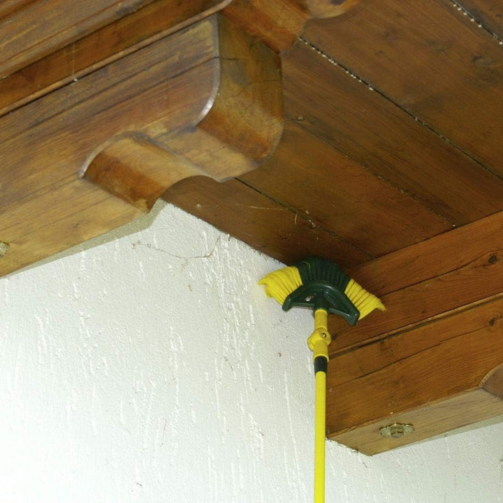 florasun Krallen Eckbesen mit 3,9 m Teleskopstiel, Dachrinnenreiniger, 45° Winkeladapter, Dachrinnen