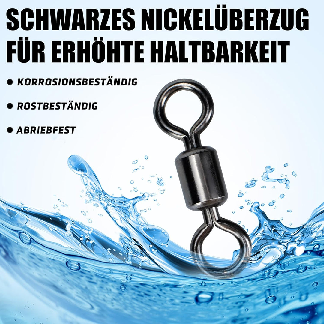 Angelwirbel Wirbel Angeln Tönnchenwirbel Angelzubehör Wirbel Set Extra Stark zum Raubfischangeln auf