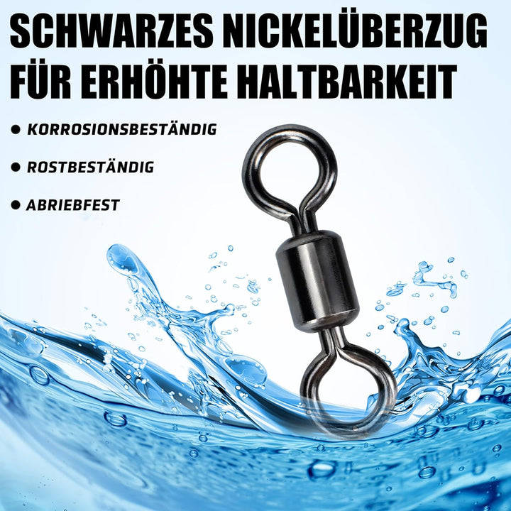 Angelwirbel Wirbel Angeln Tönnchenwirbel Angelzubehör Wirbel Set Extra Stark zum Raubfischangeln auf