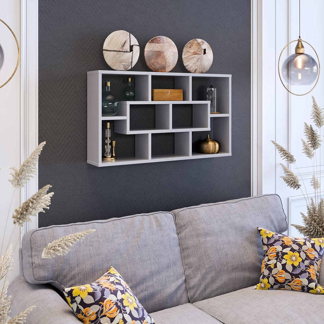 RICOO Schweberegal Wand Regal Wandregal WM050-PL Wandboard 85x48x16 cm Ablage Organisation Aufbewahr