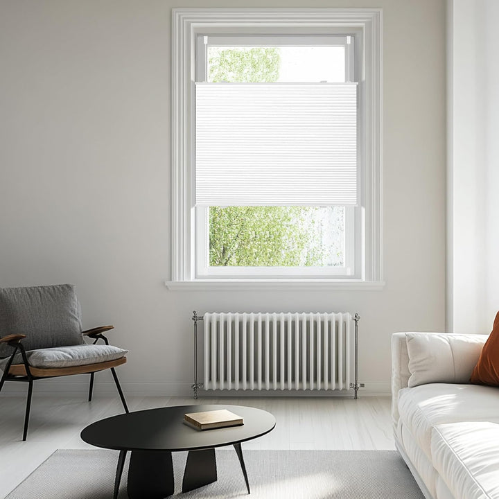BelleMax Wabenplissee ohne Bohren verdunkelung Thermo plissee klemmfix, Weiss-weiss 40x80cm 100% Bli