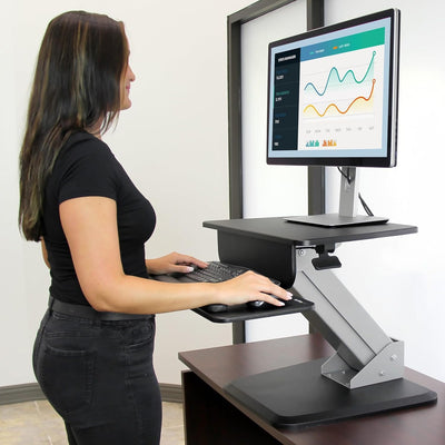 StarTech.com Height Adjustable Standing Desk Converter - Sit Stand Desk with One-finger Adjustment -