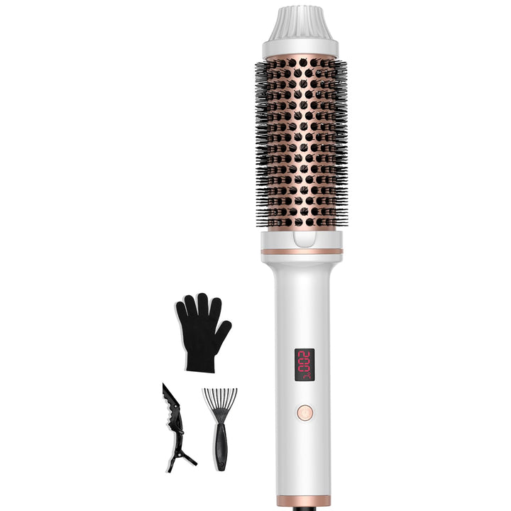3 in 1 Thermal Brush Lockenbürste Thermobürste 38mm, Lockenbürste LCD Anzeige 120-200℃, Erhöhen Sie