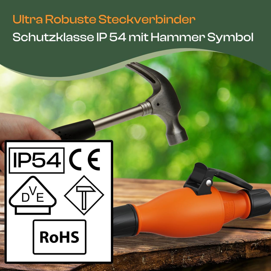 Schutzkontakt Pur-Verlängerungskabel H07BQ-F 3x1,5 bis 3x2,5 mm² IP44 Aussenbereich Baustelle 230V 1
