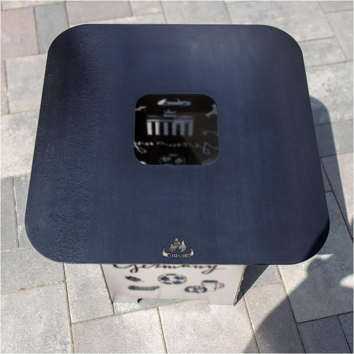 teileplus24 BBQ50 Grillplatte | Grillring | Feuerplatte | BBQ-Platte | Plancha Grillplatte 50cm, Gri
