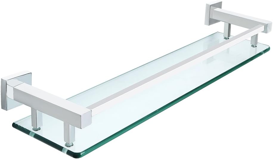 SAYAYO Duschablage Edelstahl, Duschregal Poliert Glasregal Badezimmer Regal Duschkorb Shampoo Halter