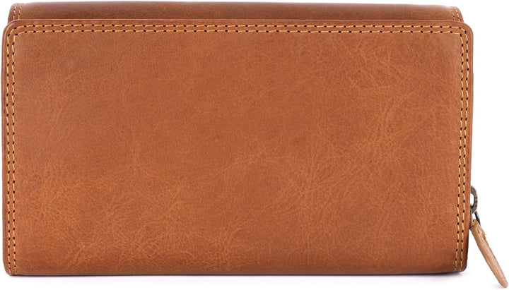 Benthill Geldbörse Gross Echt-Leder - Damen XL Portemonnaie mit RFID Schutz - Frauen Vintage Geldbeu