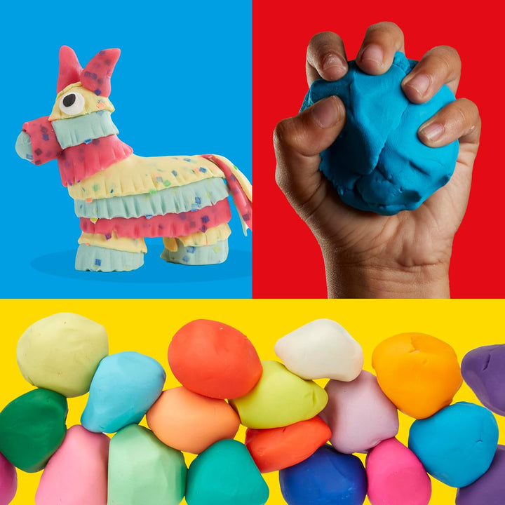 Play-Doh F1528FF2 65 Vielfalt Pack mit sortierten Knetsorten für Kinder ab 3 Jahren, 28g-Dosen, Mult
