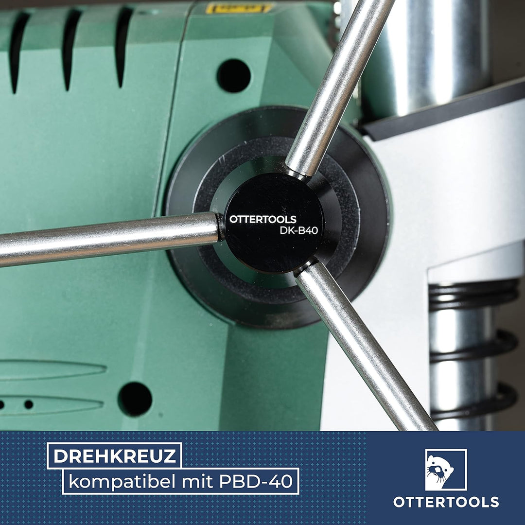 Ottertools - Drehkreuz kompatibel mit Bosch PBD-40 Tischbohrmaschine (runde Griffform) kompatibel mi
