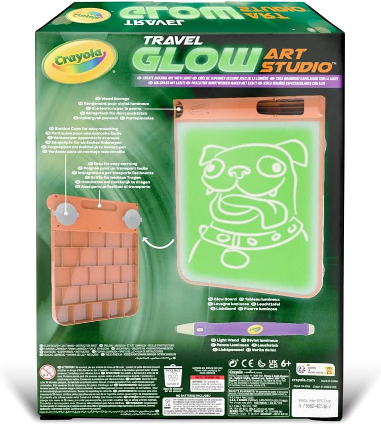 Crayola - Travel Glow Art Studio, Leuchttafel, Spiel und Geschenk für Kinder, ab 6 Jahren, 04-2506