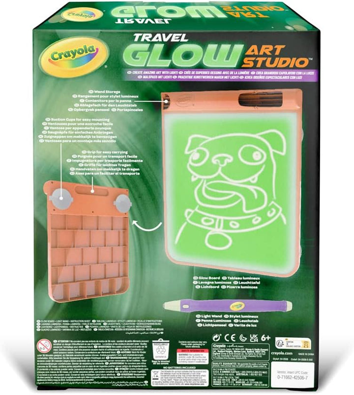 Crayola - Travel Glow Art Studio, Leuchttafel, Spiel und Geschenk für Kinder, ab 6 Jahren, 04-2506