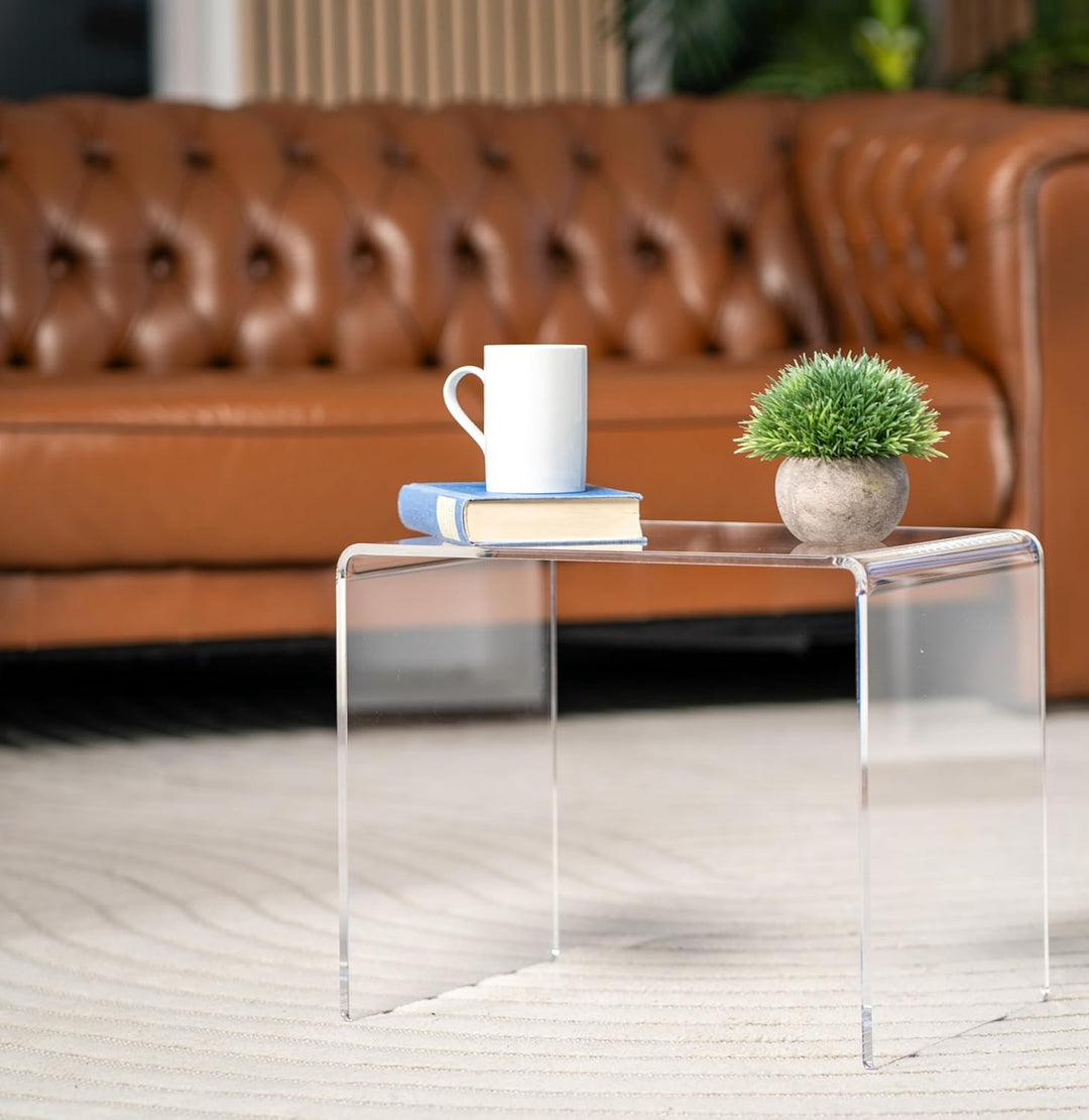 EH Design Acryl Beistelltisch PLEXIGLAS® 34 cm x 30 cm x 30 cm I Moderner Mini Nachttisch aus hochwe
