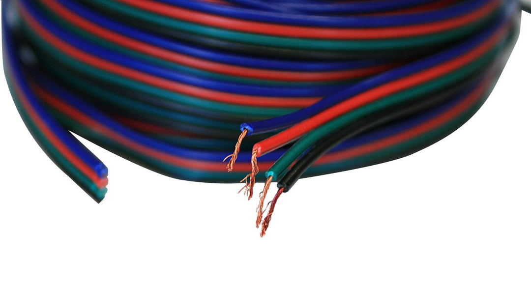 Fuchs Design RGB Verbindungskabel Kabel Kupfer LED RGB Verlängerungskabel 4-Pin 50m, 50m