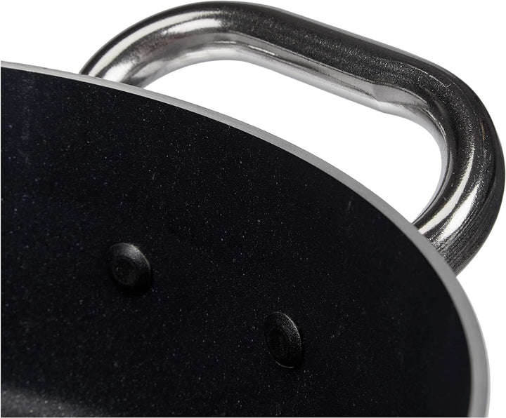 Pentole Agnelli Platinum Kasserolle, Aluminium, 2 Griffe aus Edelstahl, Silberfarben 24 cm Silber/sc