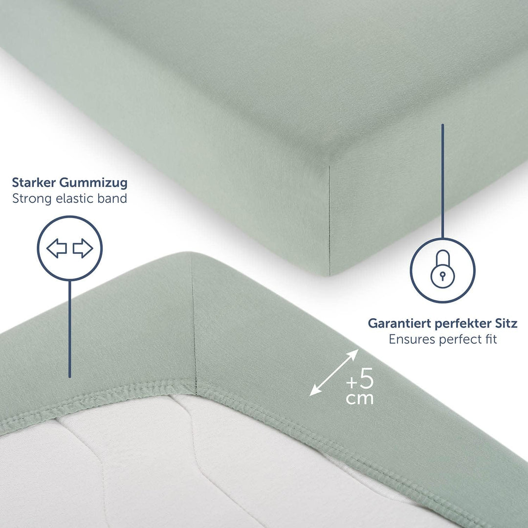 Blumtal® Premium Spannbettlaken 140x200cm 2er Set Jersey - OEKO-TEX zertifiziertes Bettlaken 140x200
