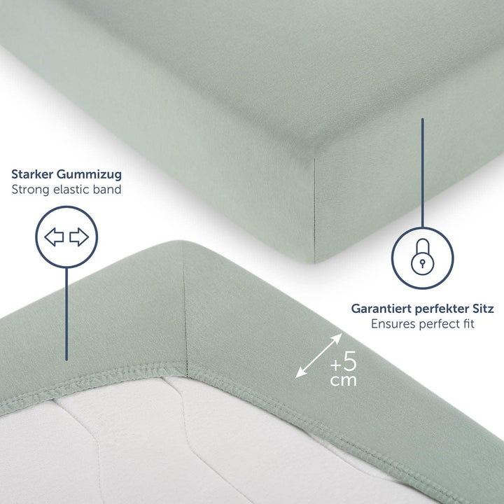 Blumtal® Premium Spannbettlaken 140x200cm 2er Set Jersey - OEKO-TEX zertifiziertes Bettlaken 140x200