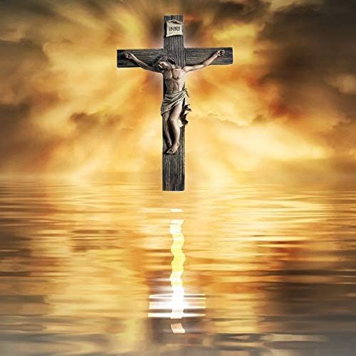 Jesus Christus Kruzifix Wandkreuz INRI Dekor 35,6 cm Kunstharz für Heimdekoration in einer Geschenkb