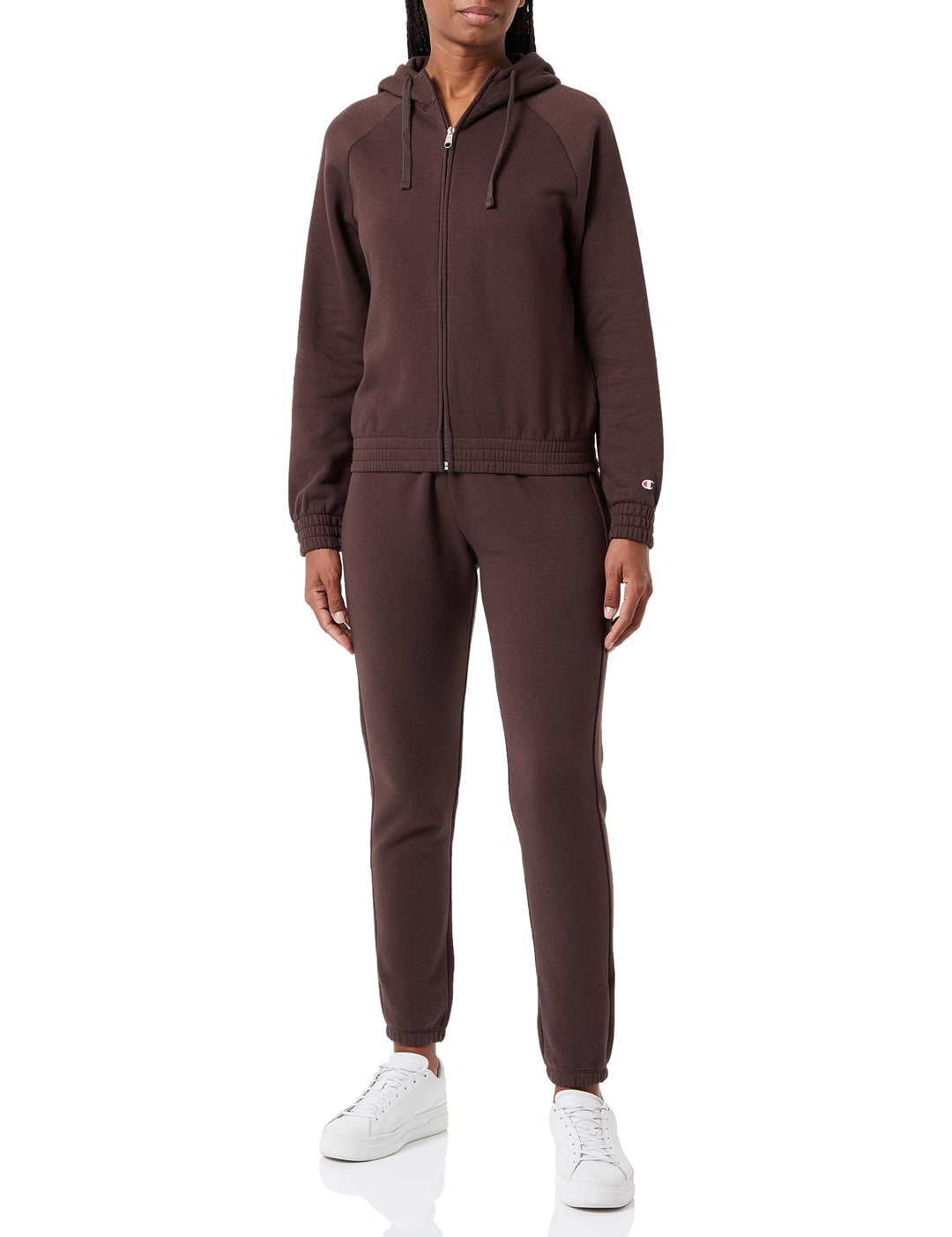 Champion Damen Legacy Sweatsuits Heritage W-Light Powerblend Fleece Boxy Hooded Sportanzug L braun,
