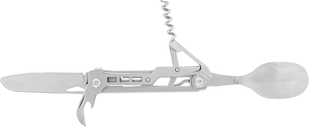 Badger Outdoor Paw 6in1 Multitool - Multifunktionsmesser aus Edelstahl - Camping-Besteck für Wandern