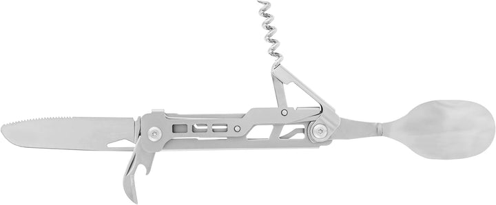 Badger Outdoor Paw 6in1 Multitool - Multifunktionsmesser aus Edelstahl - Camping-Besteck für Wandern