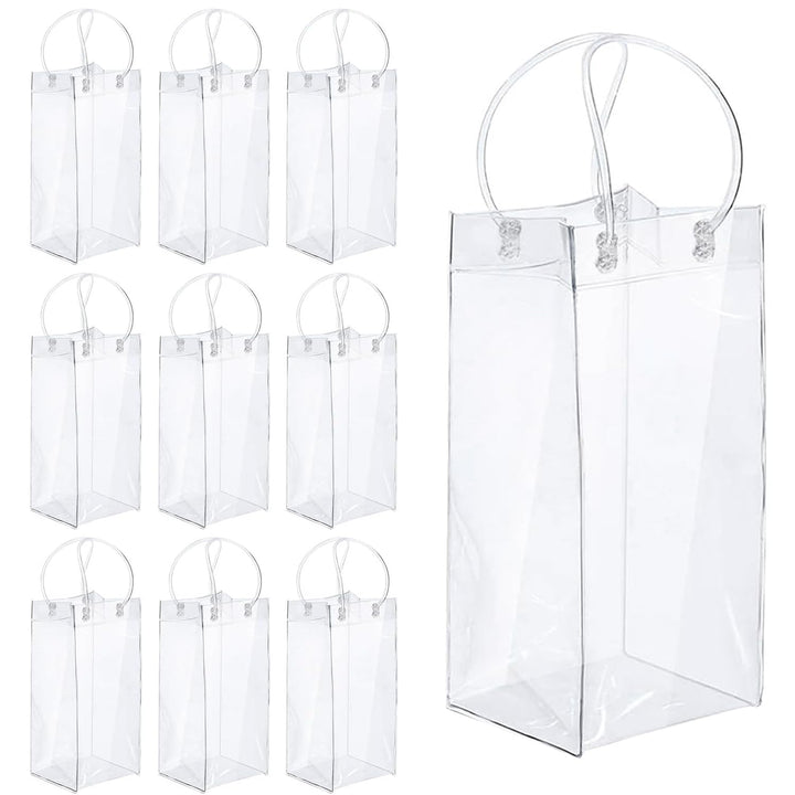 10 Stück Transparente Flaschenkühler, Flaschenkühler Ice Bag, PVC Champagner Eisbeutel, Wein Ice Bag