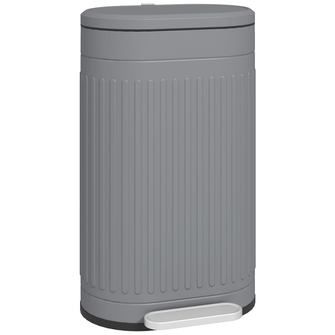 HOMCOM Mülleimer 30L Treteimer Abfalleimer Grau 36,5 x 31,2 x 60,8 cm Grau 30 L, Grau 30 L