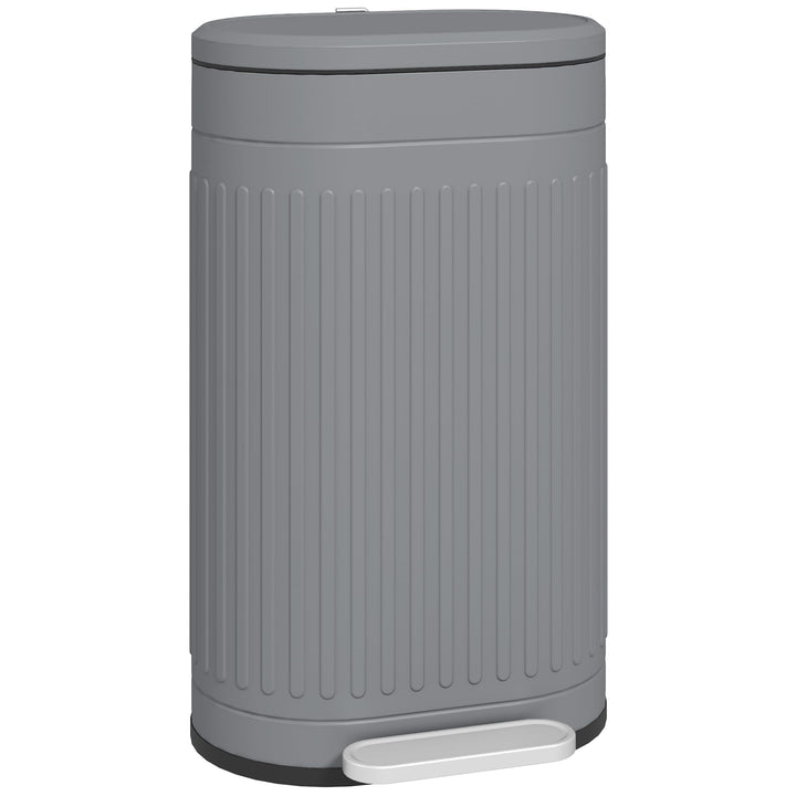 HOMCOM Mülleimer 30L Treteimer Abfalleimer Grau 36,5 x 31,2 x 60,8 cm Grau 30 L, Grau 30 L