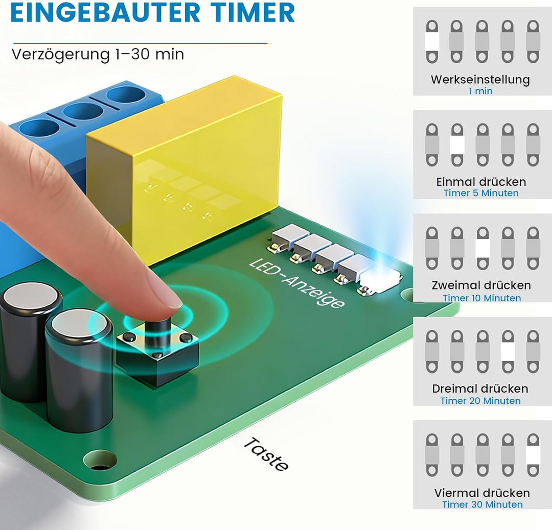 XIIW Badlüfter Ø100mm Weiss Abluftventilator mit Nachlauf und Rückstauklappe 95m³/h, 12 Watt / 34dB