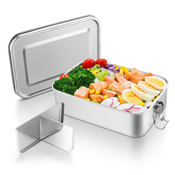 HaWare Brotdose mit Fächern, 2400ml Edelstahl Bento Box Lunchbox für Kinder & Erwachsene, Auslaufsic