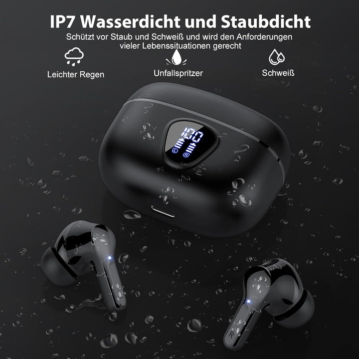Bluetooth Kopfhörer, Kopfhörer Kabellos Bluetooth 5.4 In Ear, 4 ENC Noise Cancelling Mic Ohrhörer, H