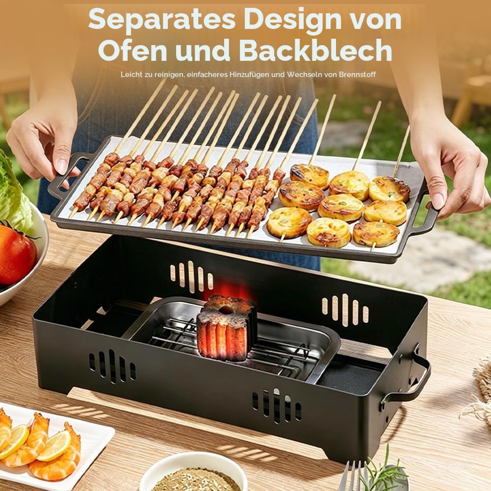 Gohytal BBQ Warmhalteplatte, BBQ Board zum Warmhalteplatte, Warmhaltebehälter für Essen Grillgut Stö