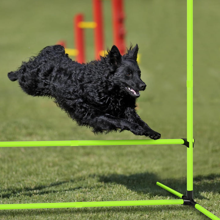 4X Agility Set Hunde Slalomstangen Hund Training Set Höhenverstellbar Kunststoff Hürdenset Hobby Hor