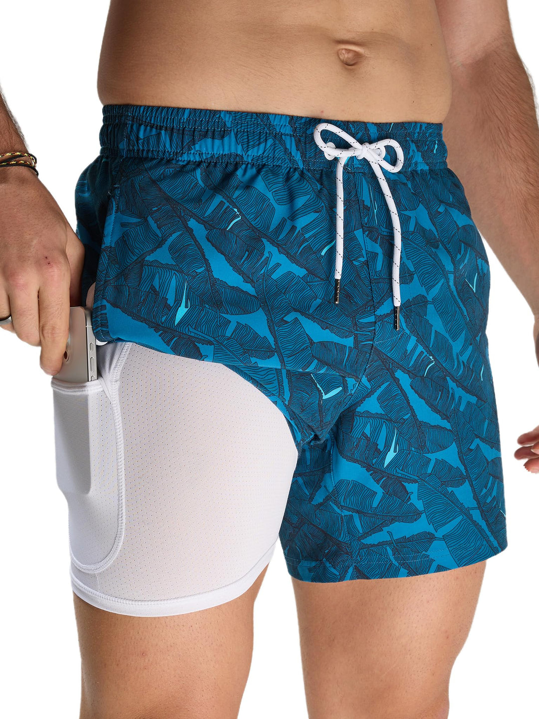 Arcweg Badehose für Herren Badeshorts mit Kompression Liner 2 in 1 Schnelltrocknend Strandhose Männe
