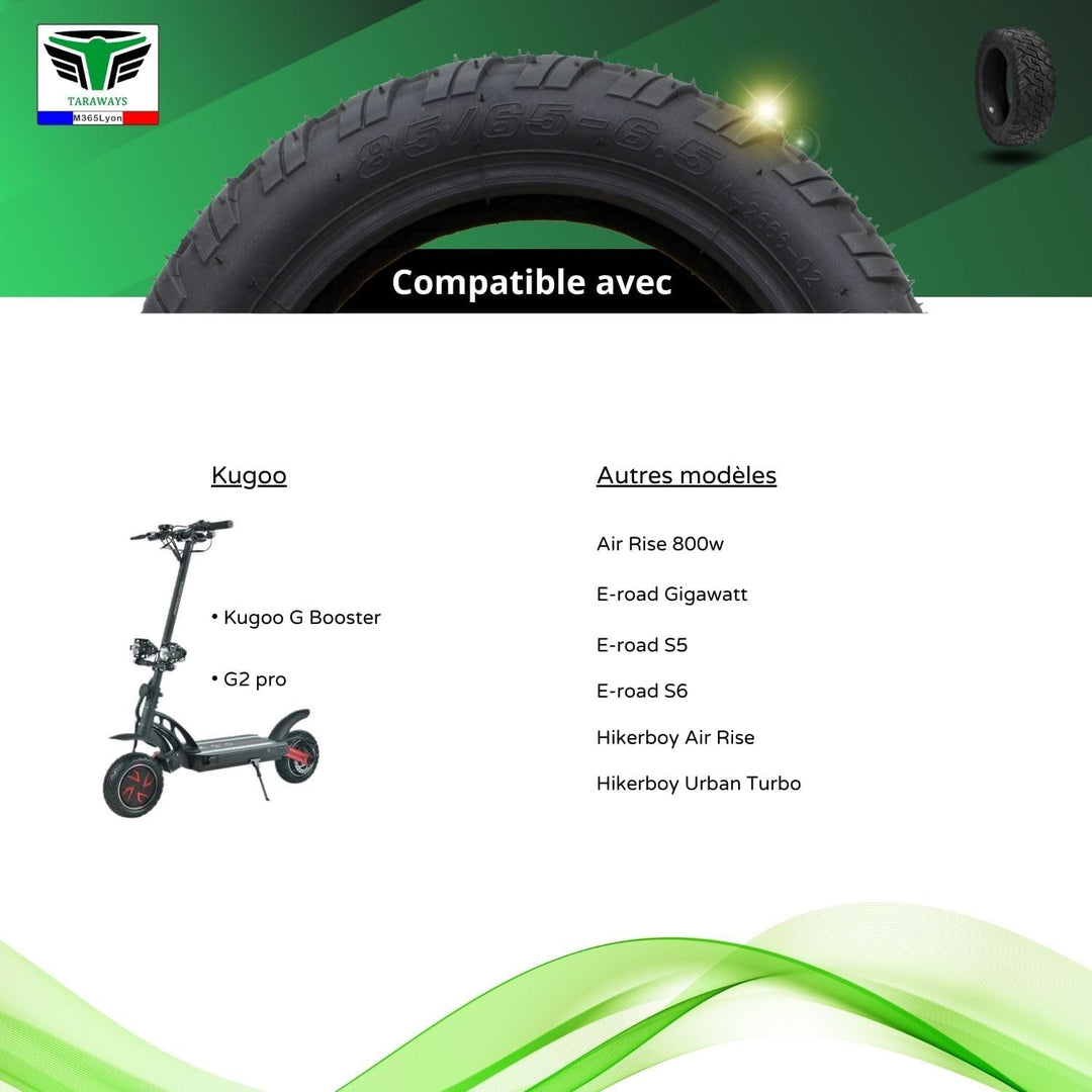 Tubeless Reifen 85/65-6.5 für Elektroroller Kugoo G Booster - G2 pro - Air Rise 800w E-Road Gigawatt