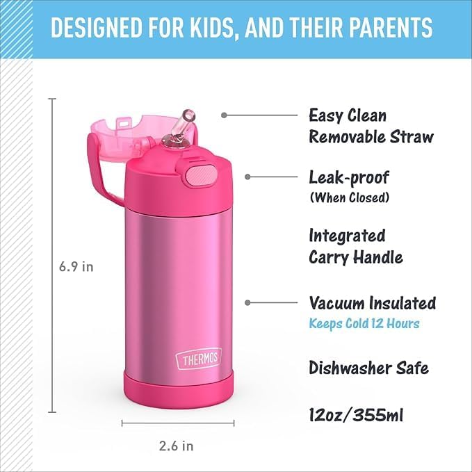 Thermos F4016VI6 Funtainer 340 ml Flasche, violett Rosa 12 Ounce rose Rose Einfarbig, Rose Einfarbig