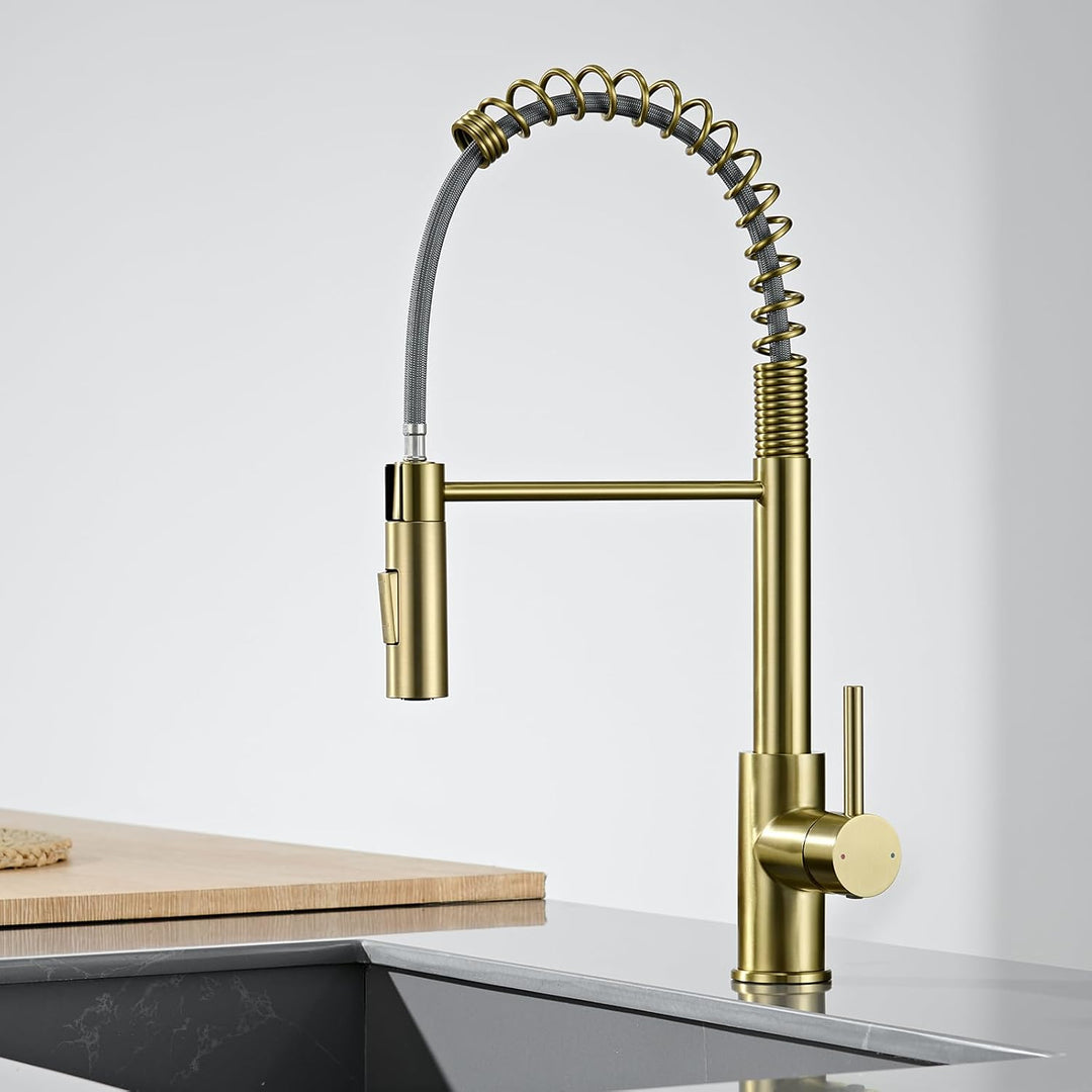 CECIPA Wasserhahn Küche Hochdruck, Küchenarmatur Mit Herunterziehbare Brause, Mischbatterie Küche Zw