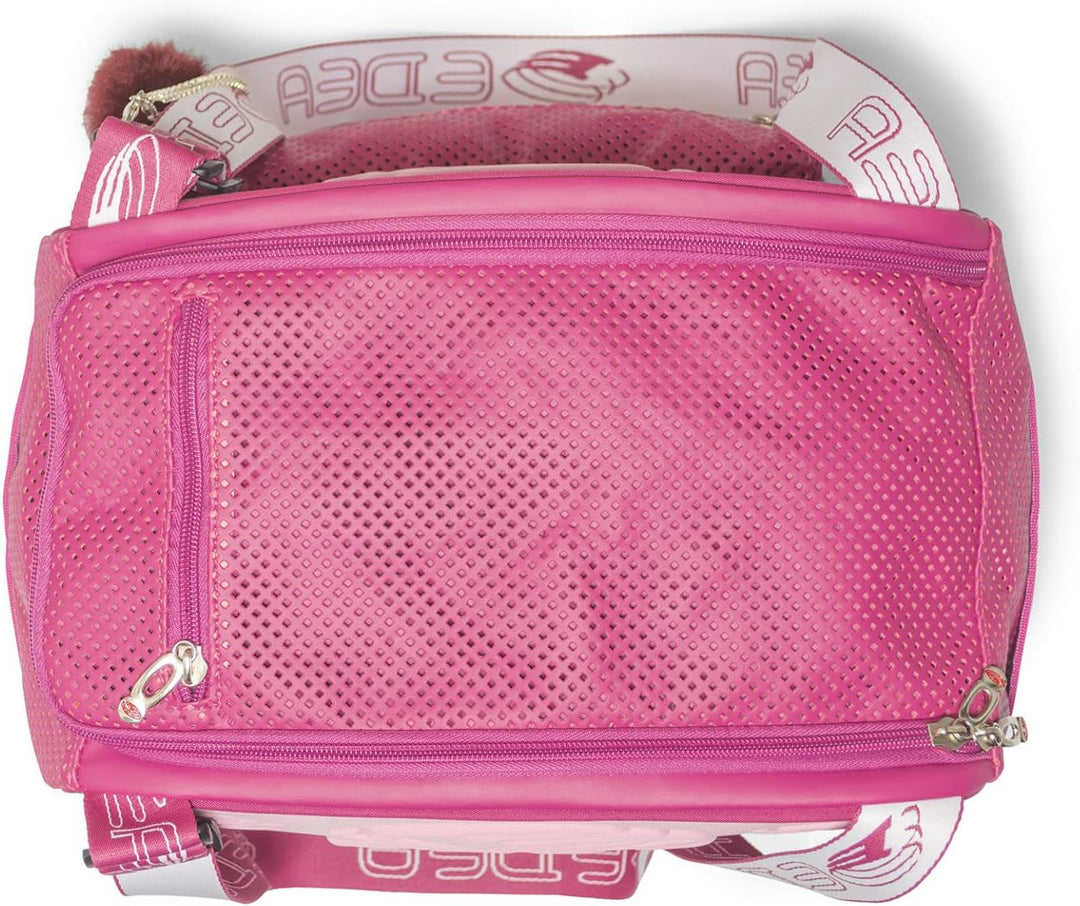Edea Würfeltasche für Schlittschuhe, Fuxia-Farbe, Kombination aus weichem und geprägtem Hartpolyeste