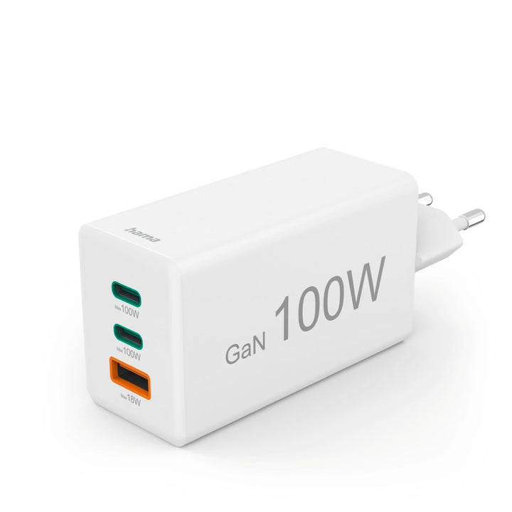 Hama USB Schnellladegerät, 2x USB C + 1x USB A, Mini Ladegerät, 100W