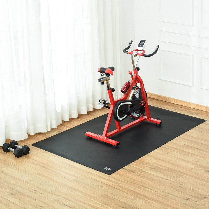 HOMCOM Bodenschutzmatte für Fitnessgeräte Rutschfest 180x90 cm Schwarz | Fitnessmatte 6 mm Dicke, Un