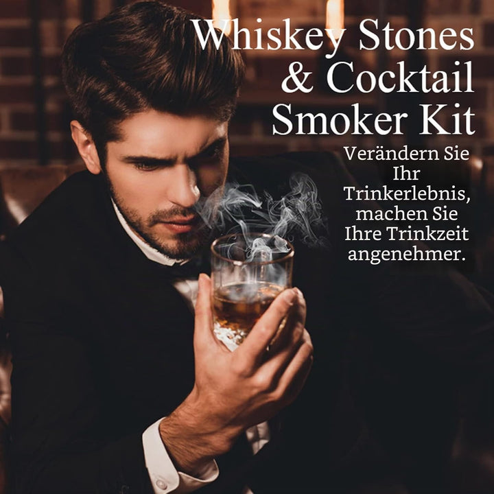 RoseFlower Cocktail Smoker Set, Nostalgie Smoker Set für Whiskey, Getränke, Bourbon, Steak, Fisch un